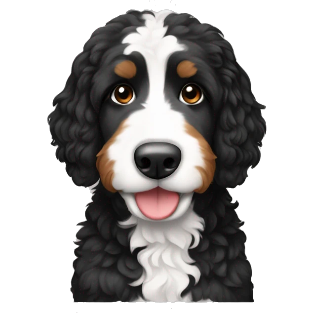 back and white bernedoodle emoji