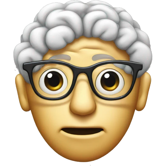 brain with thick glasses emoji