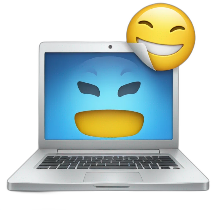 laptop with dev code  emoji