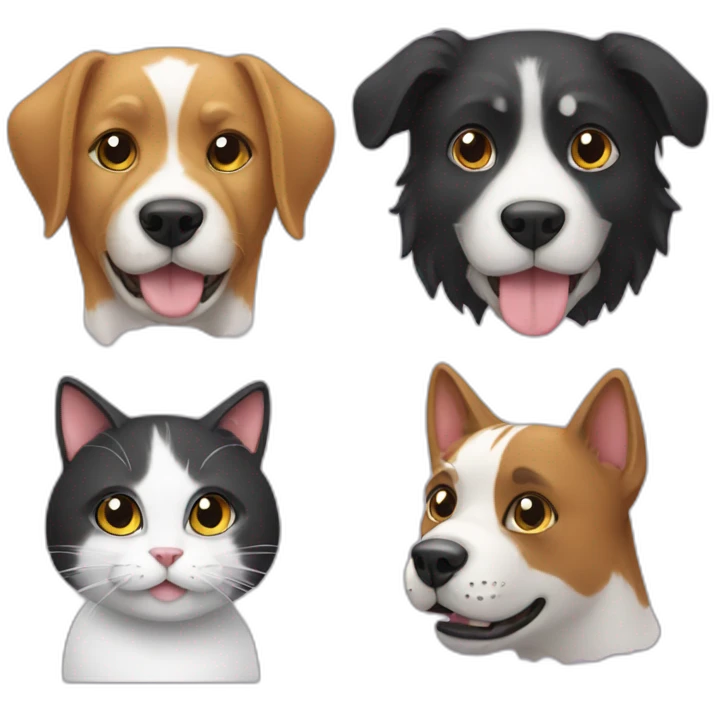 A cat and a dog emoji