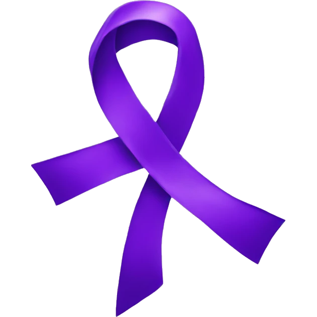 Purple cancer ribbon emoji