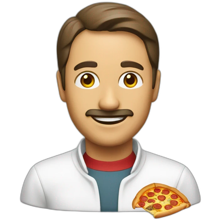 un cocinero con una pizza emoji