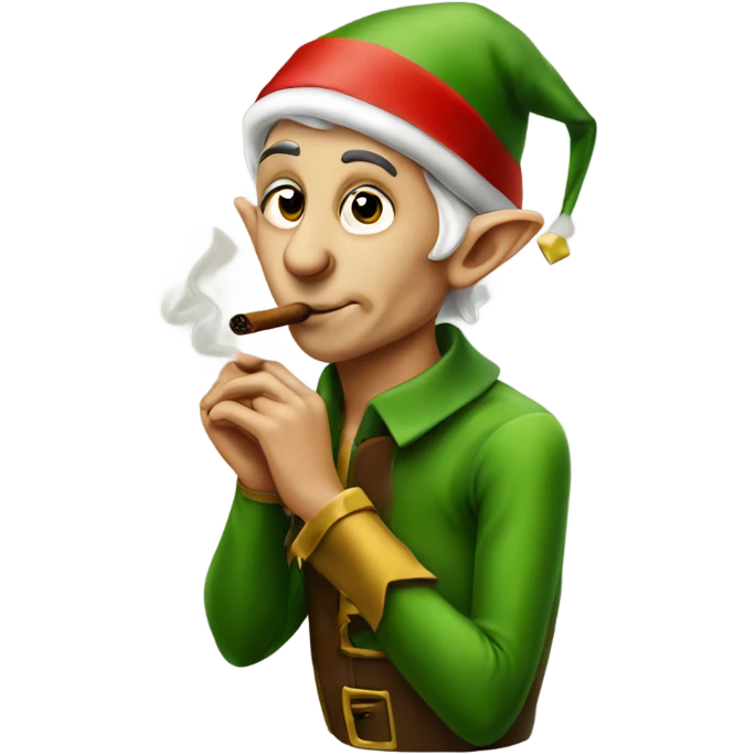 Elf smoking a cigar  emoji