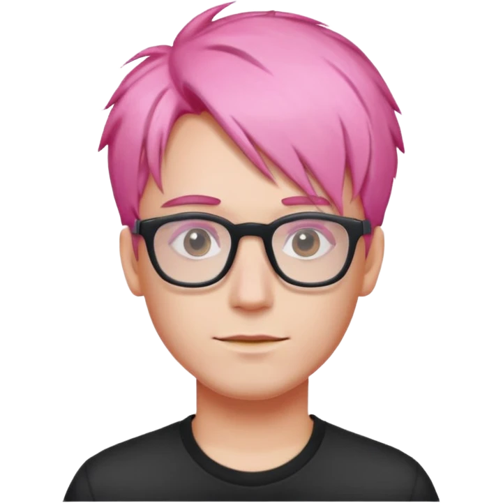 pink haired guy with rectangle glassess emoji