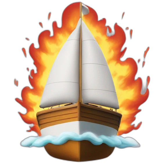 boat with rocket propulsion fire emoji