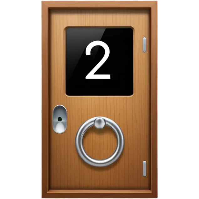 modern villa door number wood Japanese with smart screen lock emoji