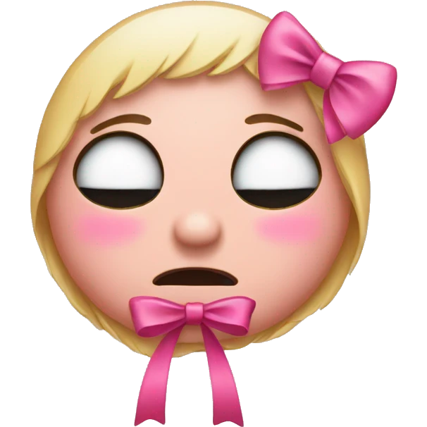 crying emoji with pink bow  emoji