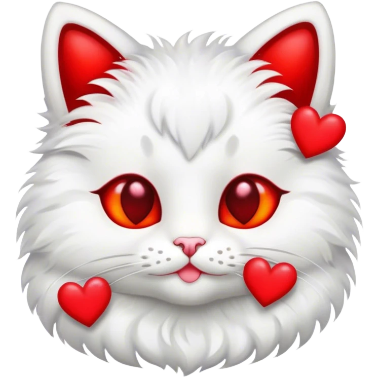 Sexy cat with hearts emoji