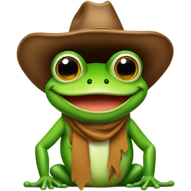 Frog with a cowboy hat  emoji