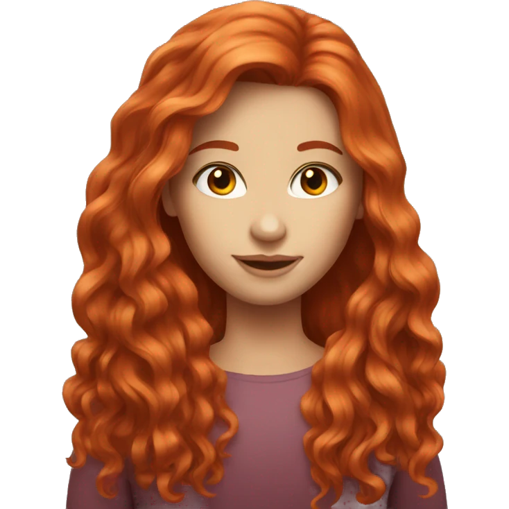 Beautiful red haired girl with long hair emoji