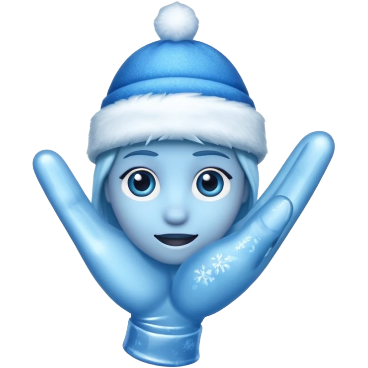 hat tip emoji, with a frozen hand emoji