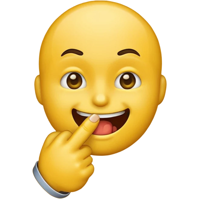 An emoji biting its finger emoji