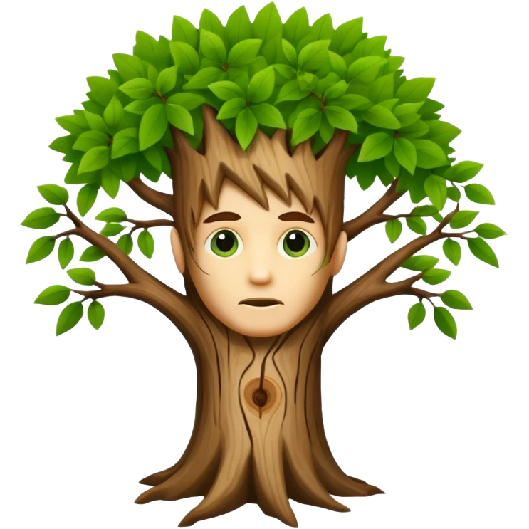 Tree disguised as a human man emoji