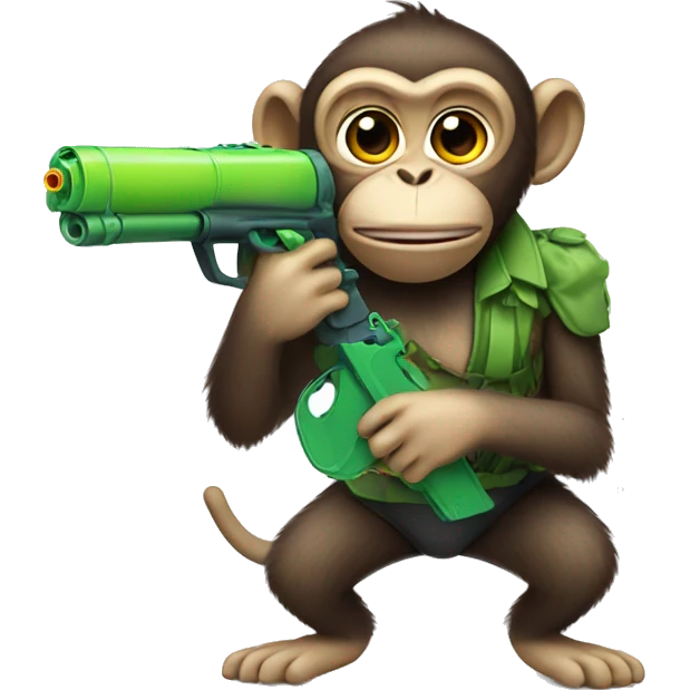 Monkey holding watergun emoji