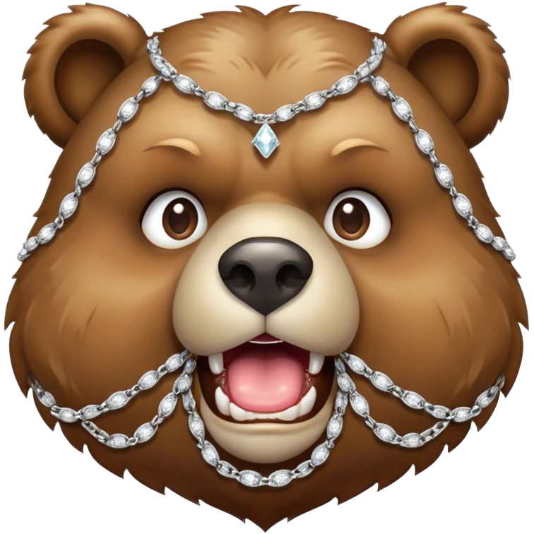 bear lip biting with diamond chains emoji