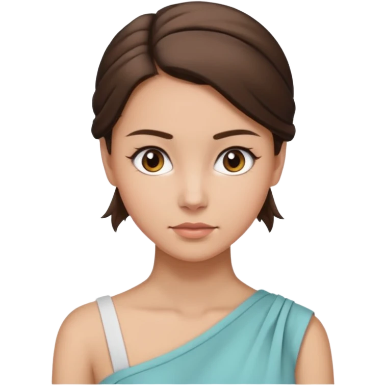 woman tie her brunette hair low and put on one side of shoulder  emoji