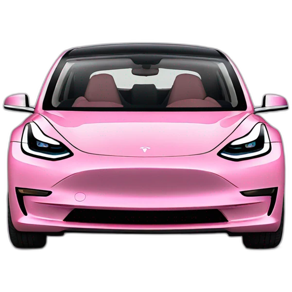 Pink Tesla model 3 emoji