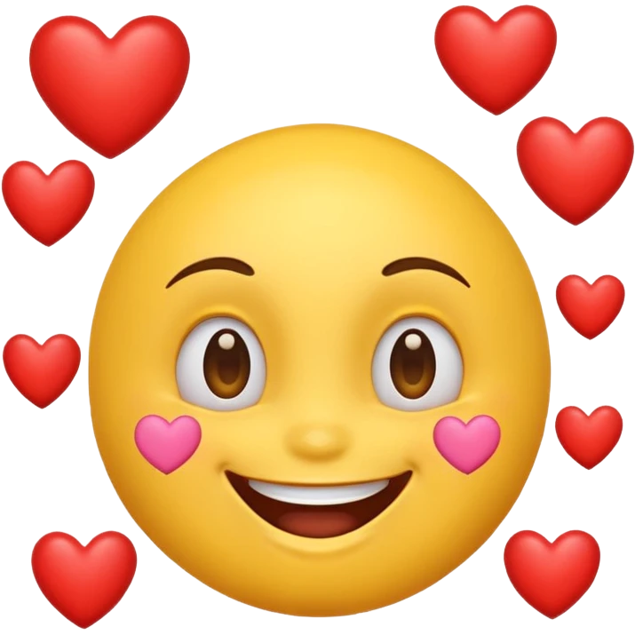 happy face with hearts, joyful expression emoji