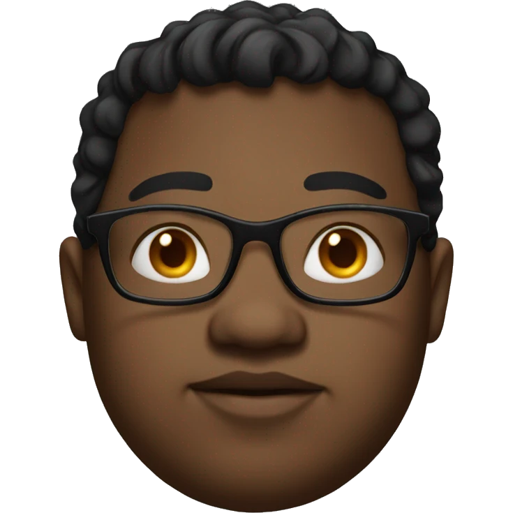 Black, boy, glasses, overweight emoji