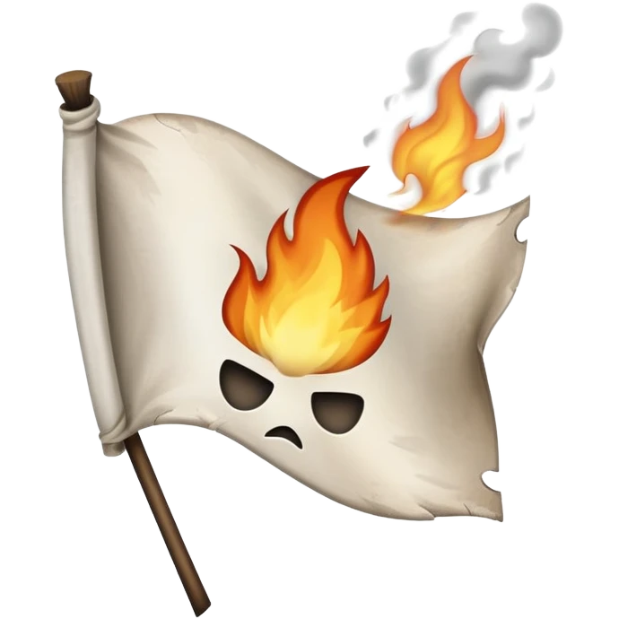 plain white flag burning emoji