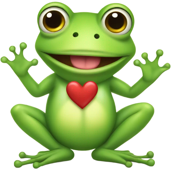 frog with heart emoji