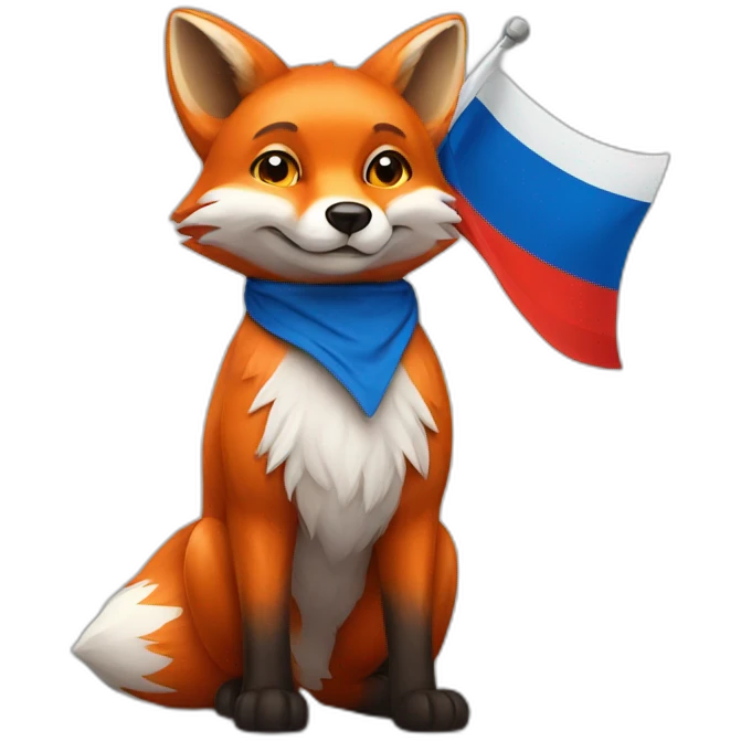 Fox with russian flag emoji