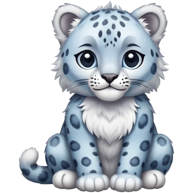 a pastel blue snow leopard emoji