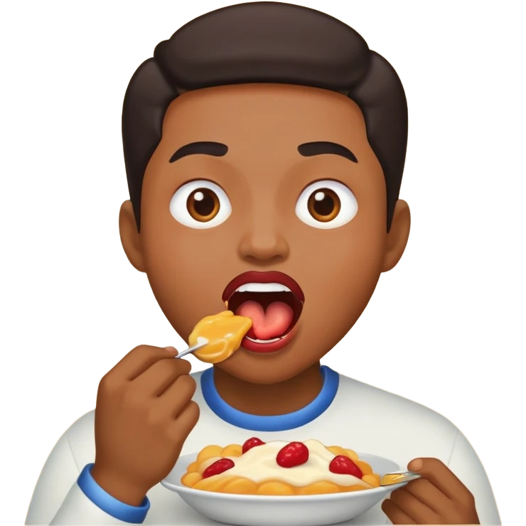 Human eating with passion emoji