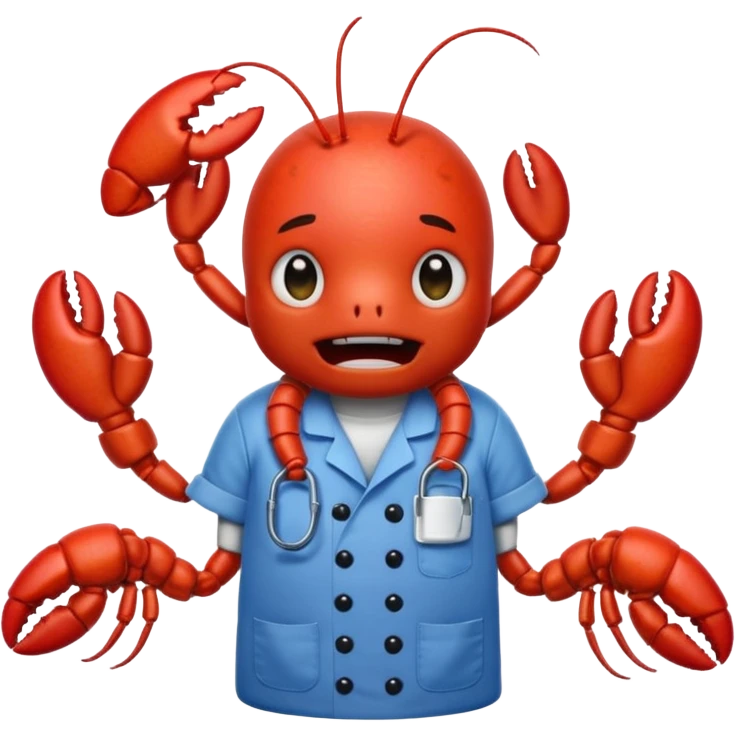 Scared lobster (I’m talking terrified) in jail scrubs emoji