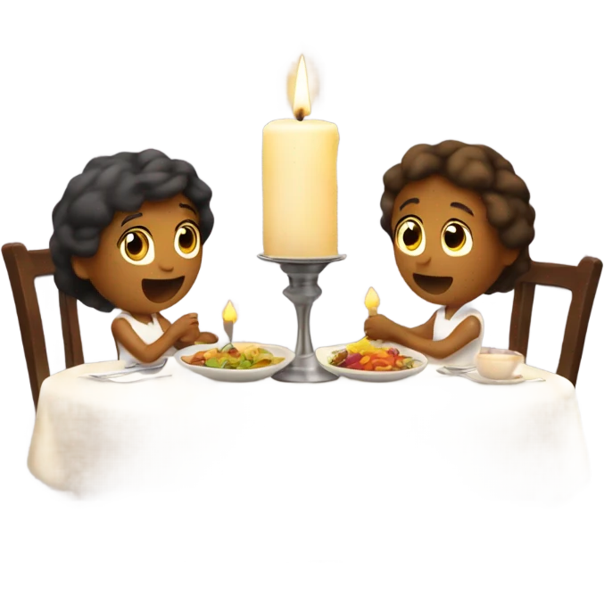 Candle lit romantic meal for 2 emoji
