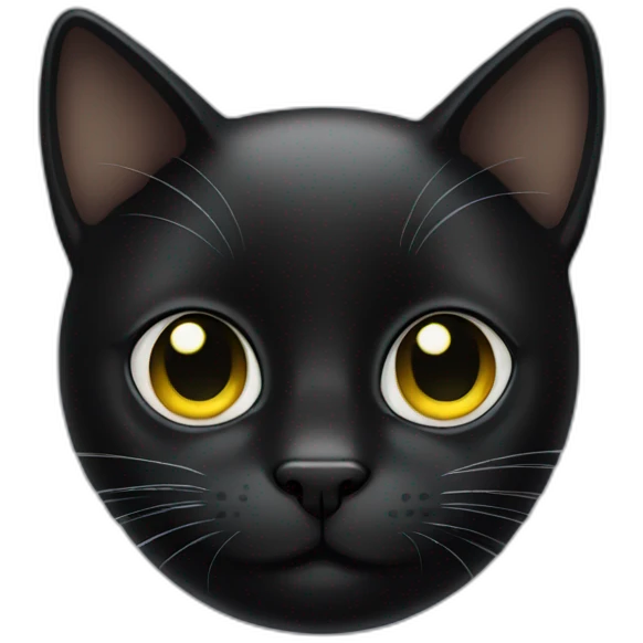 Black cat with glass emoji