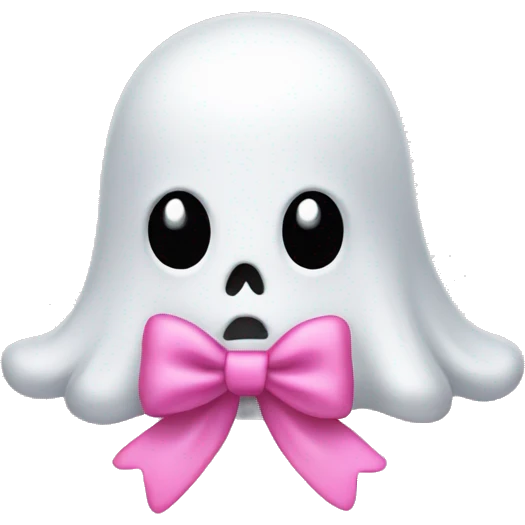 pink bow ghost emoji