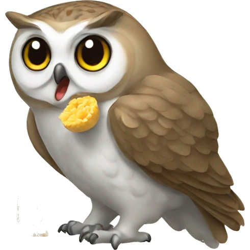 owl eating chinese emoji