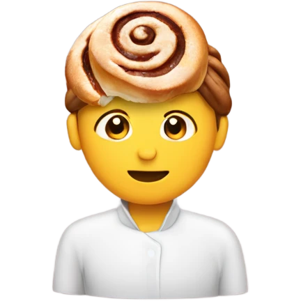 Person with a cinnamon roll for a head emoji