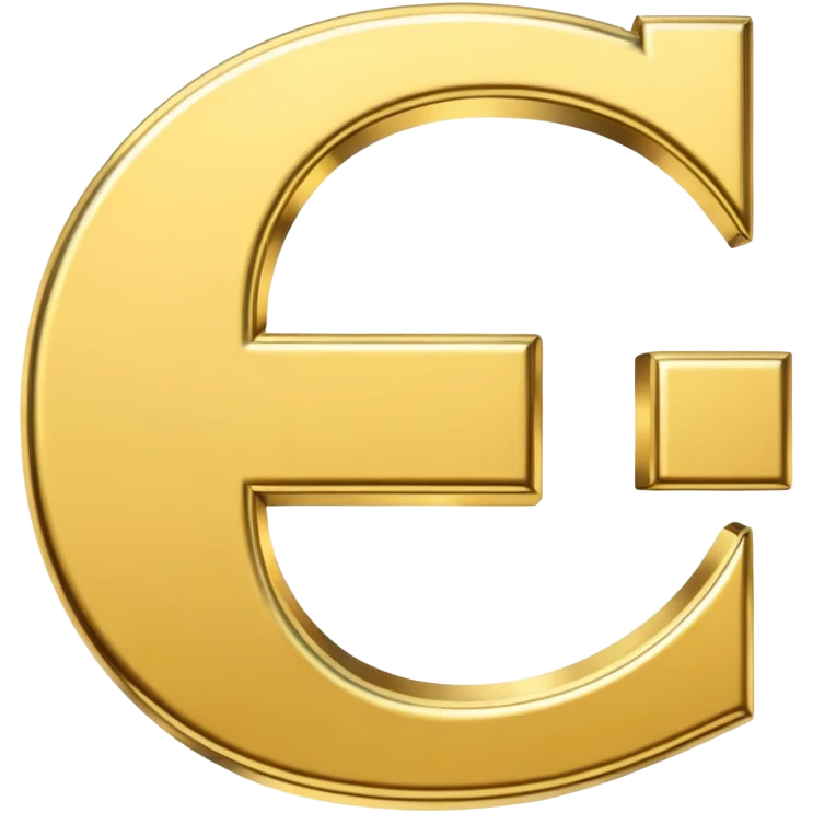 Currency crypto money symbol for the money "Fcoins" letter F in gold emoji