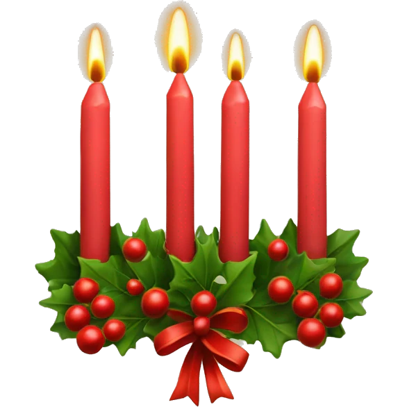 Adventskranz mit roten Kerzen  emoji