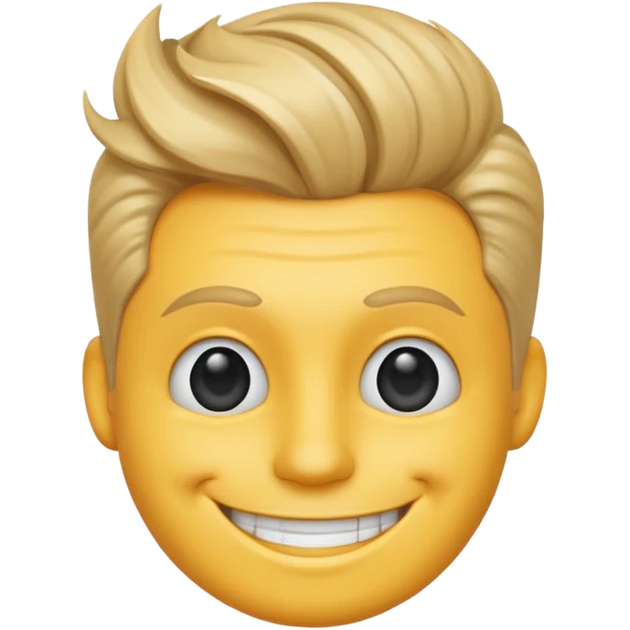 сгенерируй смайлик красавчик с модным чубчиком на голове emoji