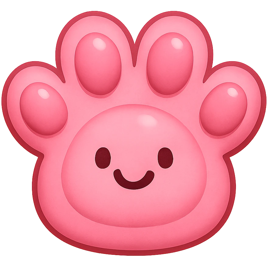 a cute and friendly pink paw print emoji emoji