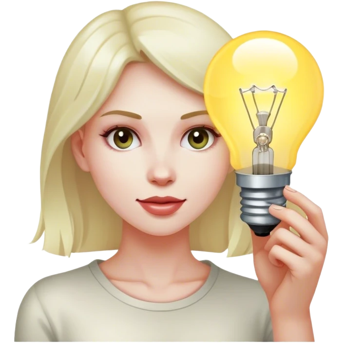 woman with bulb emoji