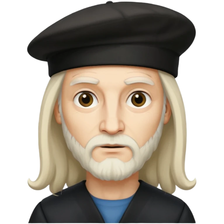Leonardo da Vinci wear black berret hat emoji