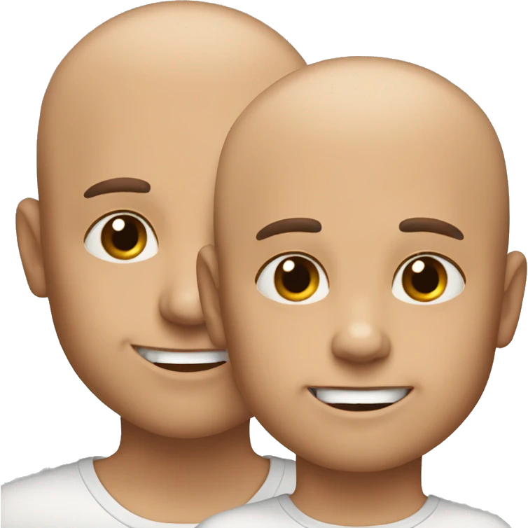 Man 40 years no hair with son 5 years brown hair  emoji
