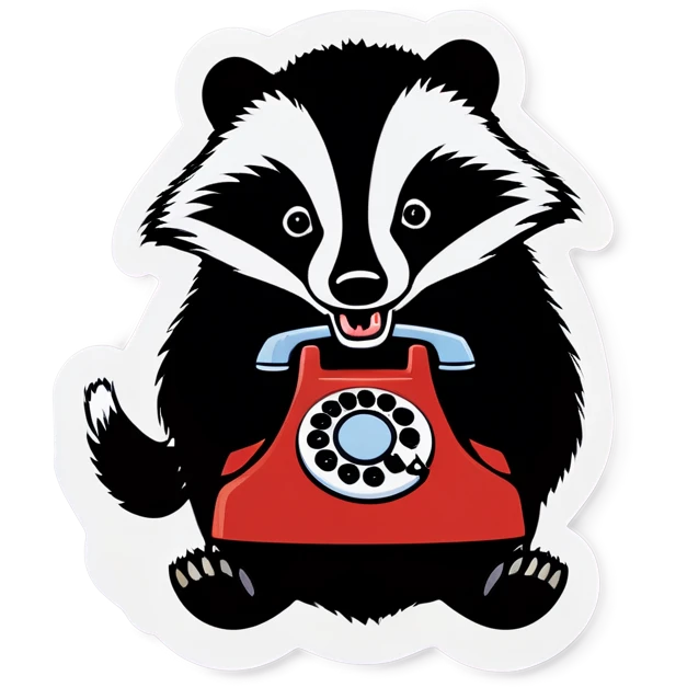 badger on a corded phone emoji