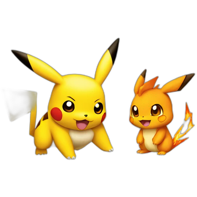 Pikachu and Charizard  emoji