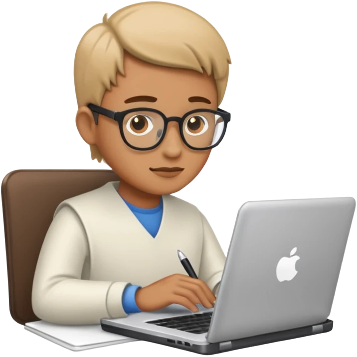 Research paper being typed on a laptop   emoji