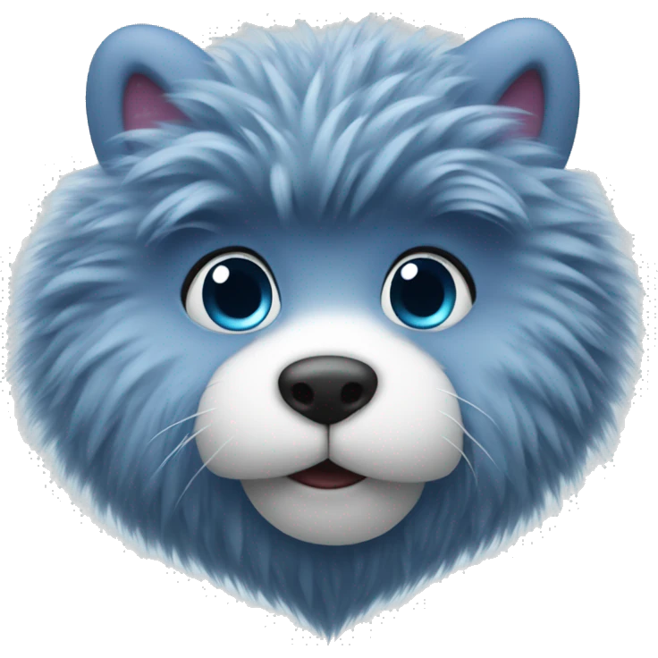 Fluffy blue heart emoji