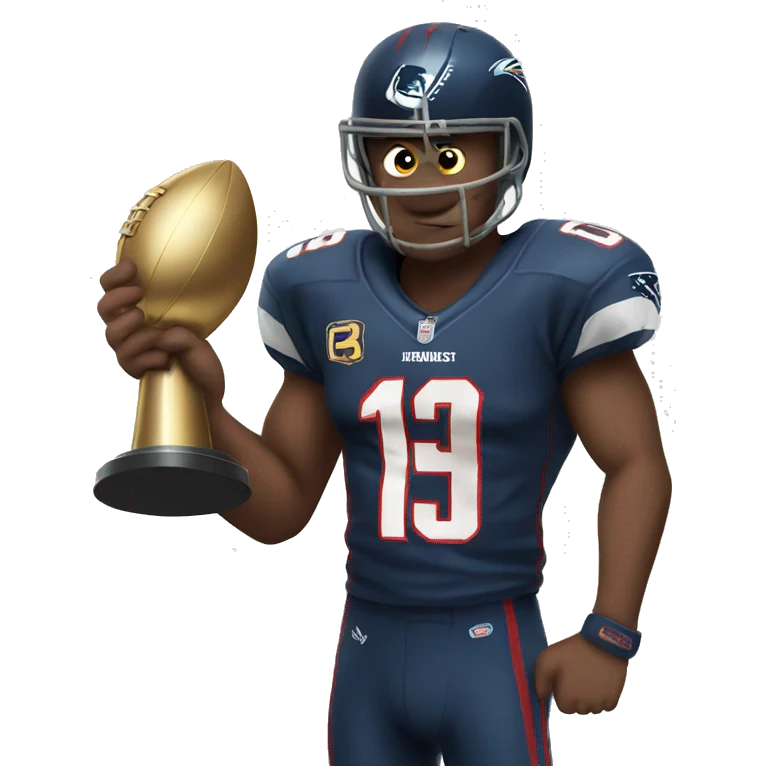 Mean face emoji holding superbowl trophy  emoji