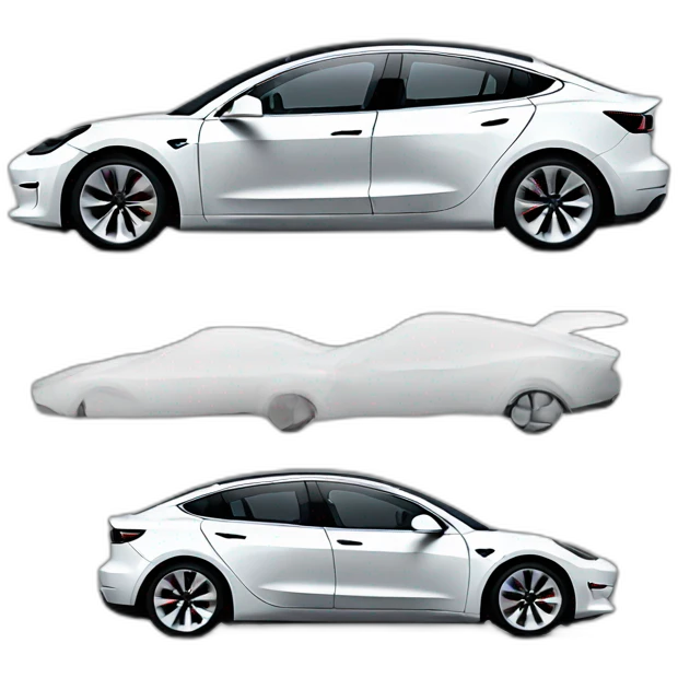 White Tesla model 3 emoji