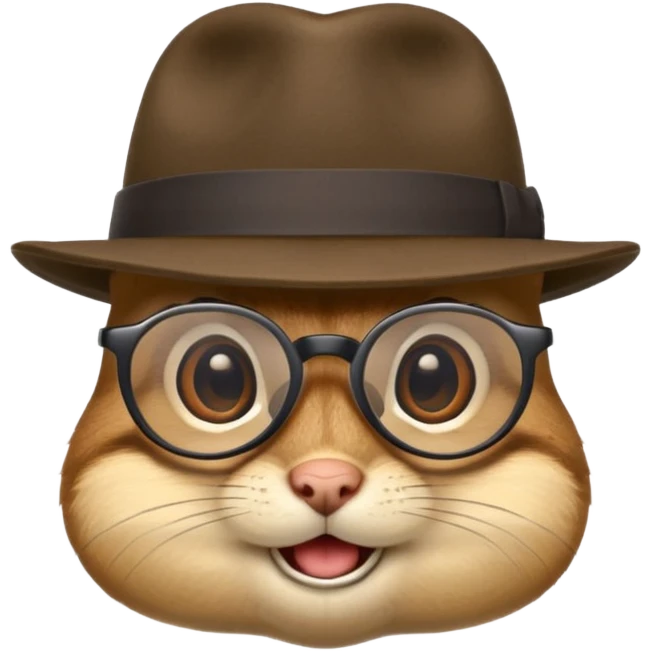 chipmunk with glasses and fedora emoji