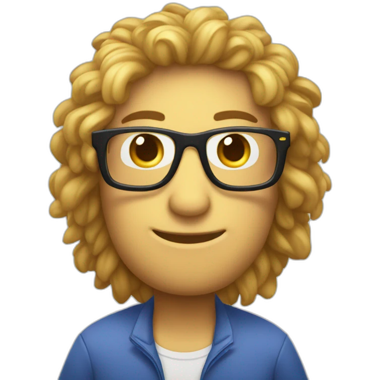 Pato blanco con pelo rubios con lentes emoji
