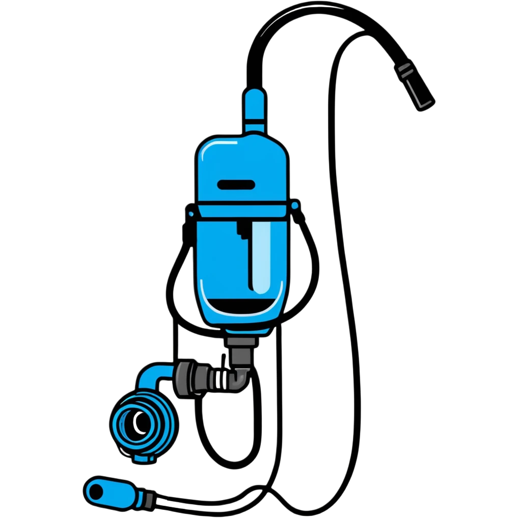 Bright blue mouthpiece with breathing valve and oxygen tube for VO2 max testing, no person emoji